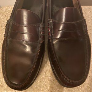 Bass Penny Loafers Flats 9 1/2 W Leather Burgundy